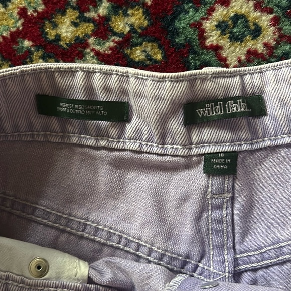 Wild Fable Highest Rise Lilac Distressed Denim Shorts EUC - Picture 3 of 12
